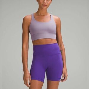 Lululemon Energy Longline Bra Sz 10 In Purple Ash